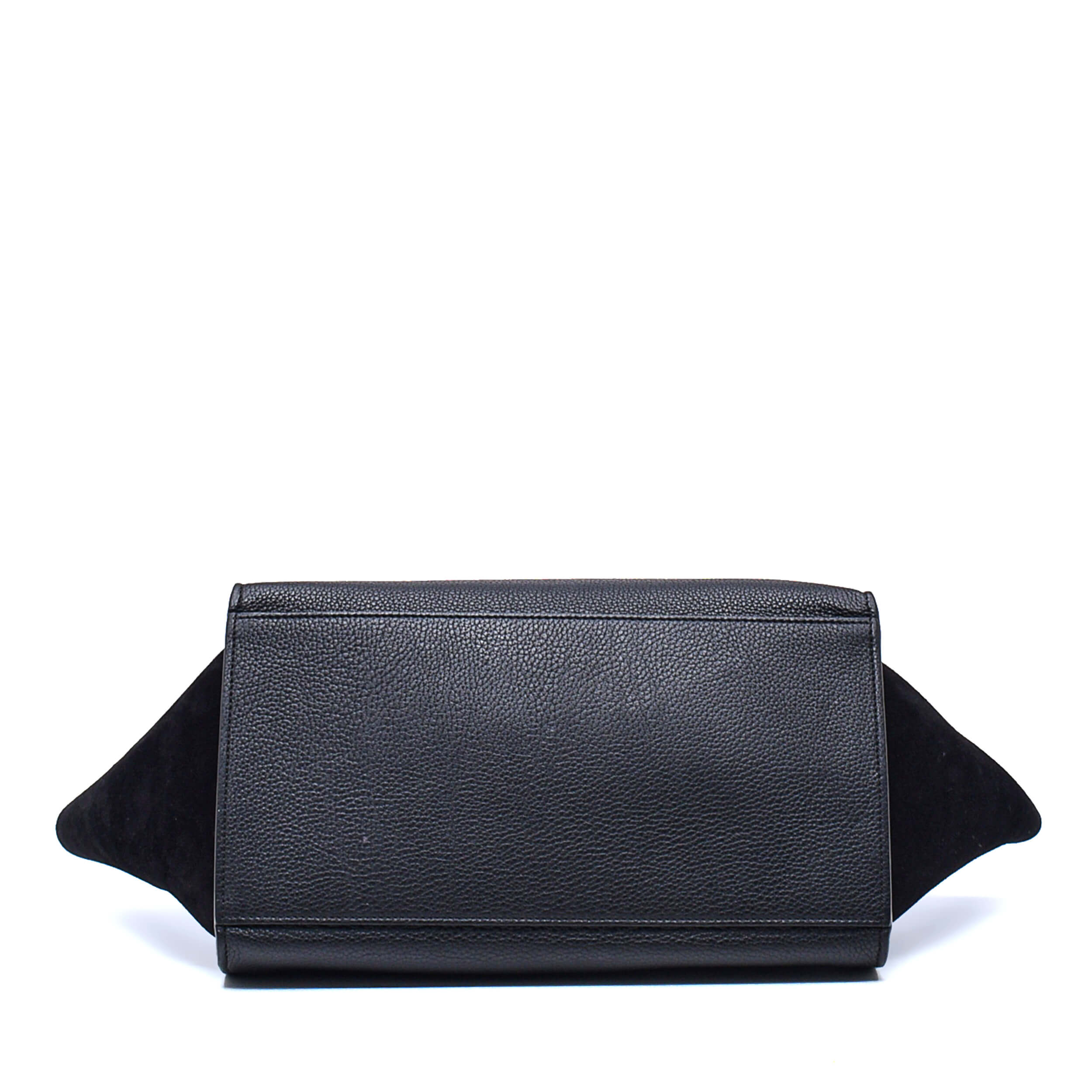 Celine - Black Grained Leather & Suede Small Trapeze Bag